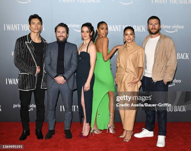 Manny Jacinto, Charlie Day, Jenny Slate, Clark Backo, Gina Rodriguez, and Scott Eastwood attend the Los Angeles Premiere of Amazon Prime's "I Want...