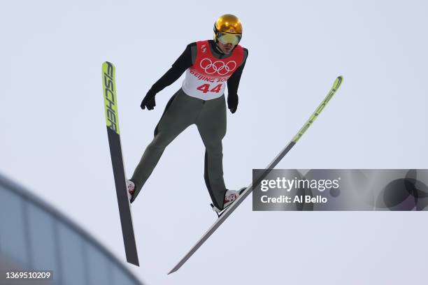 Joergen Graabak of Team Norway competes during Individual Gundersen Normal Hill/10km Ski Jumping Competition Round at The National Cross-Country...