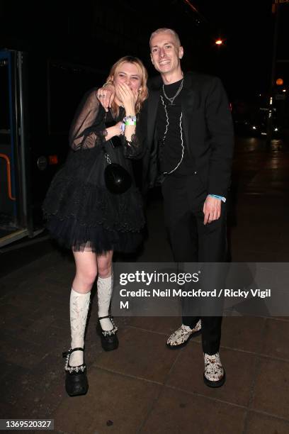 Wolf Alice’s Ellie Rowsell and Theo Ellis seen at BRIT Awards 2022 Sam Fender's After Party at Four Quarters in Peckham on February 08, 2022 in...