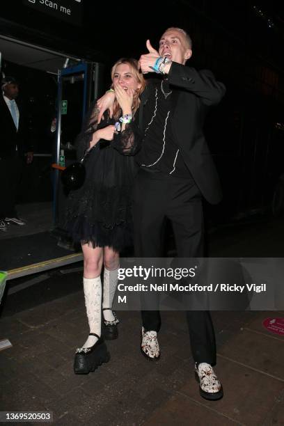 Wolf Alice’s Ellie Rowsell and Theo Ellis seen at BRIT Awards 2022 Sam Fender's After Party at Four Quarters in Peckham on February 08, 2022 in...