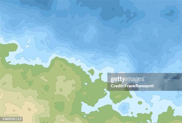 illustrations, cliparts, dessins animés et icônes de cartes topographiques génériques lignes de hauteur 813 - littoral