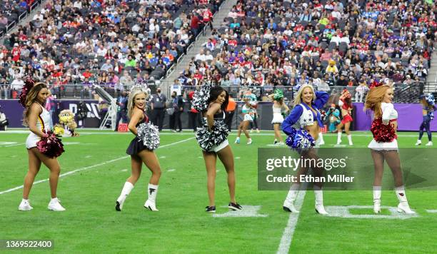 Pro Bowl cheerleader representatives Javai from the Washington Commanders, Jenna from the Atlanta Falcons, Shardae from the Philadelphia Eagles,...