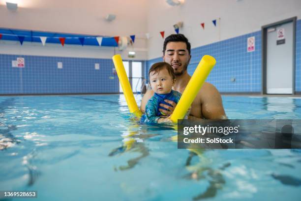 bobbing along the pool - anilha imagens e fotografias de stock