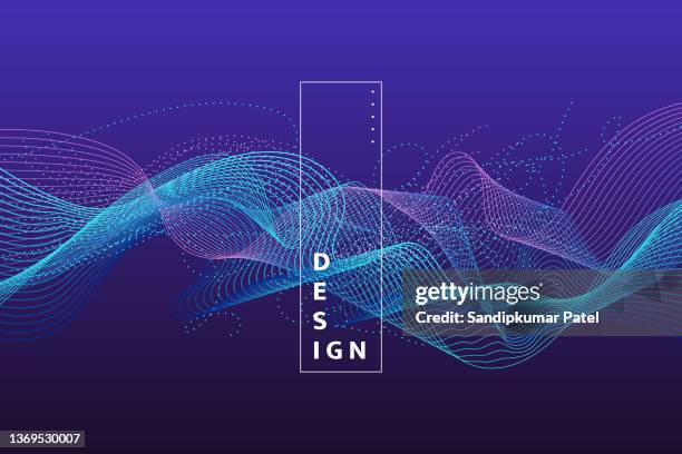 vector abstract dark background flowing smooth curves - pulse trace stock illustrations