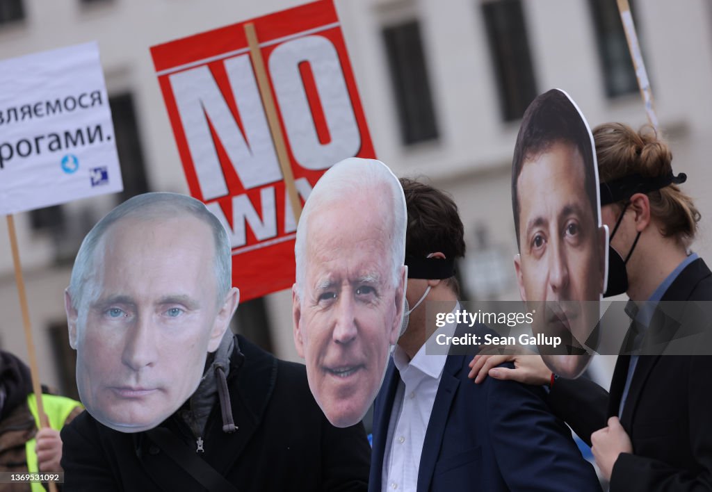 Anti-War Protest In Berlin As Ukraine Situation Simmers