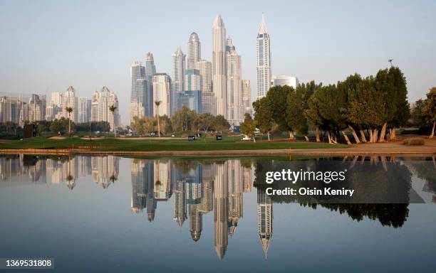 General view of the 5th hole during day two of the Slync.io Dubai Desert Classic at Emirates Golf Club on January 28, 2022 in Dubai, United Arab...