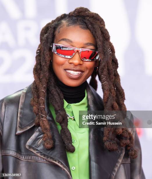Little Simz attends The BRIT Awards 2022 at The O2 Arena on February 08, 2022 in London, England.