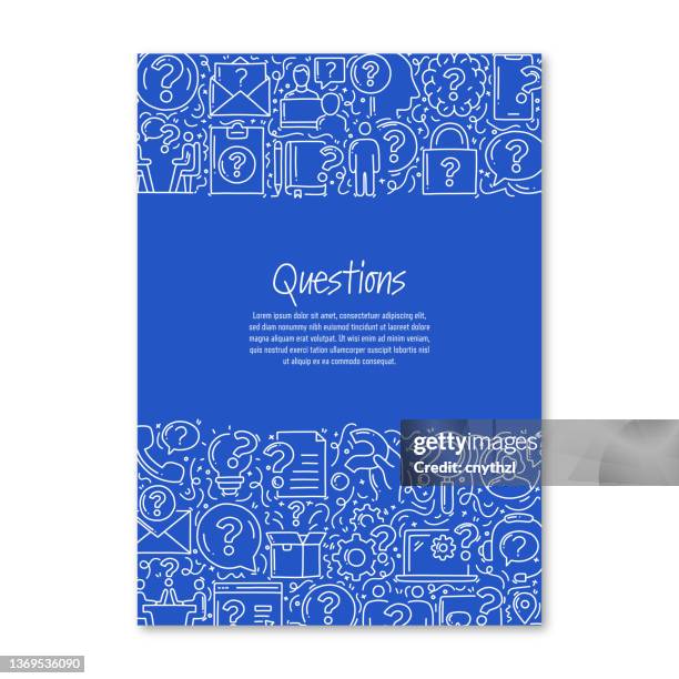 question and confusion related objects and elements. hand drawn vector doodle illustration collection. poster, cover template with different question and confusion objects - brain sketch vector stock illustrations