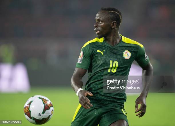 Sadio Mane of Senegal during the Africa Cup of Nations 2021 final match between Senegal and Egypt at Stade d'Olembe in Yaounde on February 6, 2022.