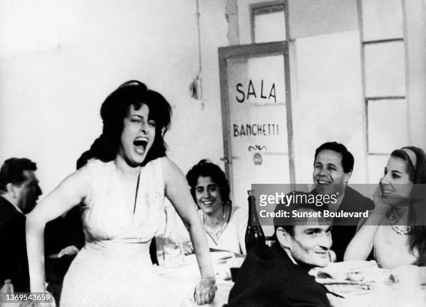 Italian actress Anna Magnani on the set of the film “Mamma Roma” directed by Pier Paolo Pasolini.