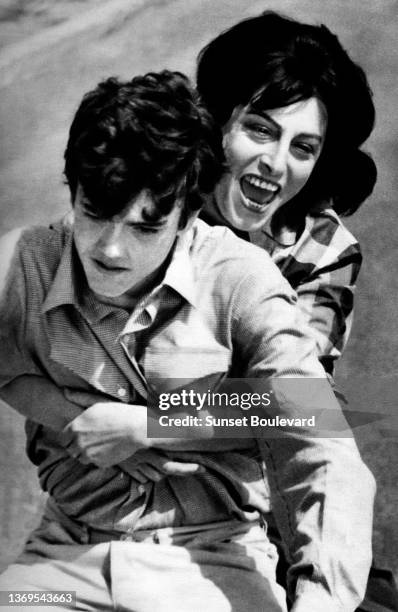 Italian actor Ettore Garofolo and Italian actress Anna Magnani on the set of the film “Mamma Roma” directed by Pier Paolo Pasolini.