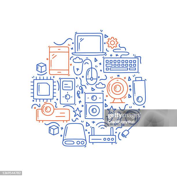 Doodle Computer Design 336 Pc Doodle Stock Photos, High-Res Pictures, and Images - Getty Images