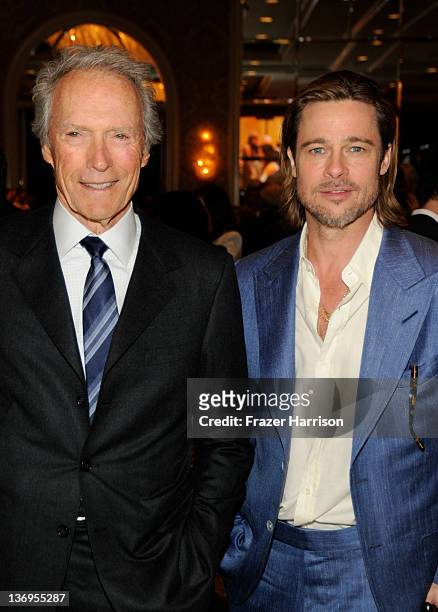 Director Clint Eastwood and actor Brad Pitt attend the 12th Annual AFI Awards held at the Four Seasons Hotel Los Angeles at Beverly Hills on January...