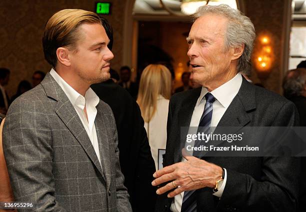 Actor Leonardo DiCaprio and Director Clint Eastwood attend the 12th Annual AFI Awards held at the Four Seasons Hotel Los Angeles at Beverly Hills on...