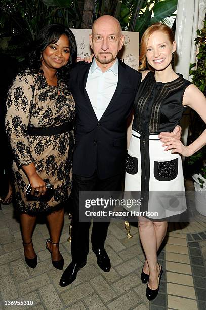 Actress Octavia Spencer, Sir Ben Kingsley and Jessica Chastain arrive at the 12th Annual AFI Awards held at the Four Seasons Hotel Los Angeles at...