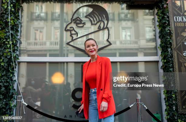 The actress, Maria Esteve, at the 90th anniversary of the Chicote Museum on Gran Via, on February 9 in Madrid, Spain. The Museo Chicote, located on...