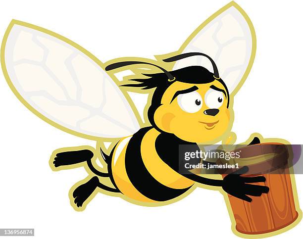 honey bee - bumblebee white background stock illustrations