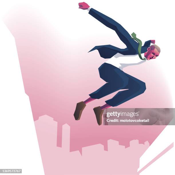 extreme polygon business people parkouring - free running stock illustrations
