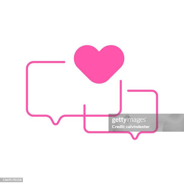 heart shape on speech bubble - new text message stock illustrations