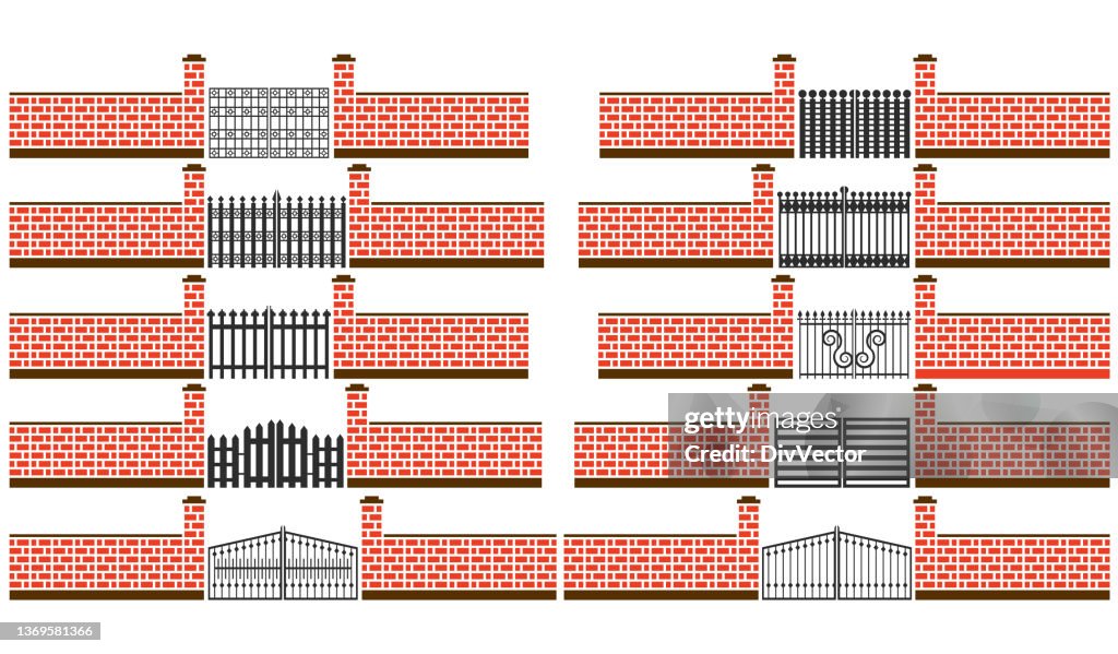 Fence Gate Vector Set High Res Vector Graphic Getty Images