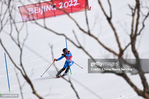 Federica Brignone of Team Italy competes during the Women's Alpine Skiing Slalom on Day five of the Beijing 2022 Winter Olympic Games at Yanqing...