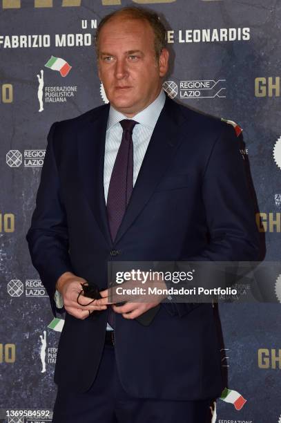 Italian politic Andrea Ruggieri attends the premiere of the movie "Ghiaccio" at Cinema Moderno. Rome , February 7th, 2022