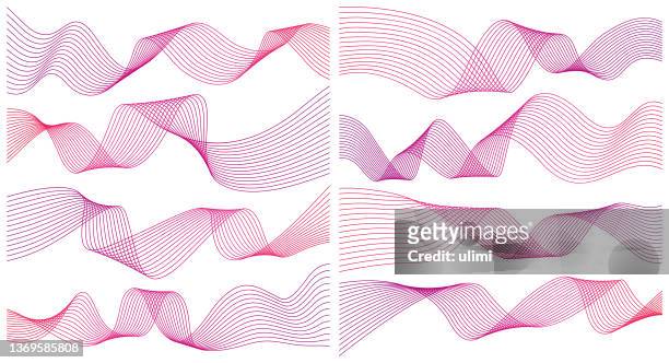 abstract curved lines - thin ribbon stock illustrations