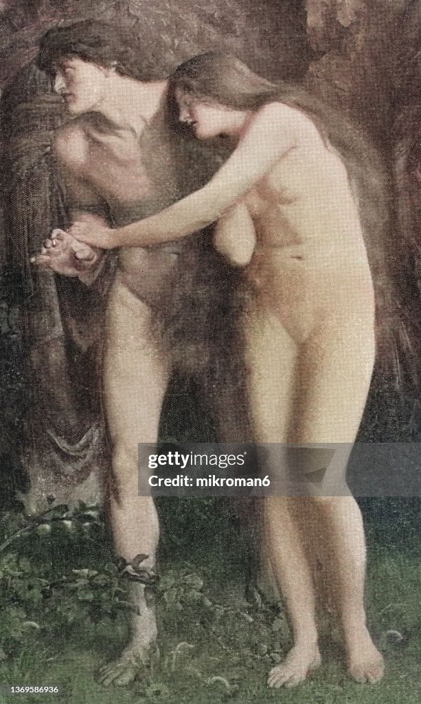 Vintage New Testament illustration image of The Expulsion from Paradise