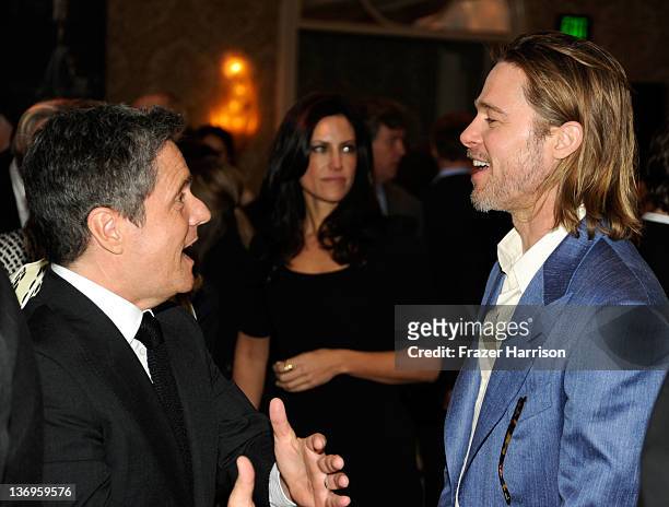 Chairman and CEO of Paramount Pictures Brad Grey and actor Brad Pitt attend the 12th Annual AFI Awards held at the Four Seasons Hotel Los Angeles at...