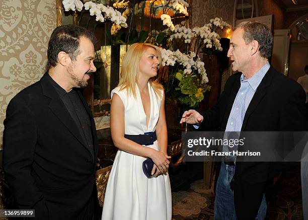 Producer Edward Zwick,actress Claire Danes and AFI Board of Trustees member Marshall Herskovitz attend the 12th Annual AFI Awards held at the Four...