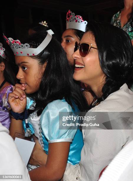 Kajol Devgn and daughter Nysa Devgn attend the launch of Disney India Princes Academy on Noveber 06,2012 in Mumbai, India.