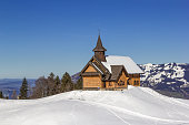 The chapel Maria Hilf on the popular ski sport resort Stoos