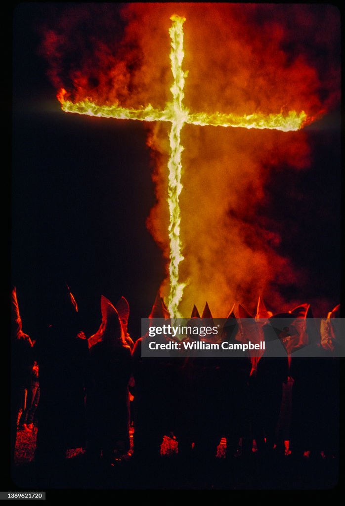 Attendees At A KKK Cross Burning