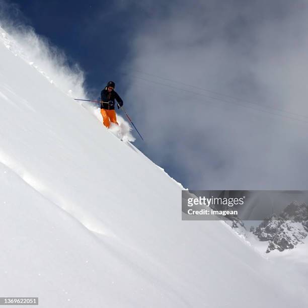 skiing in st. anton, austria - austria ski stock pictures, royalty-free photos & images