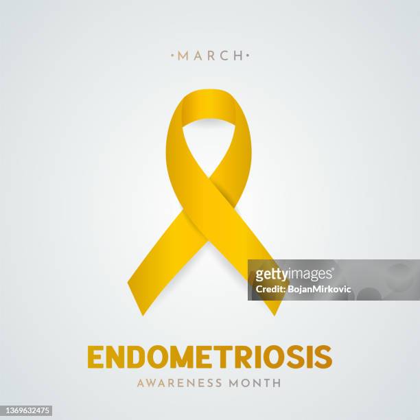 endometriosis awareness month poster. vector - yellow ribbon stock illustrations