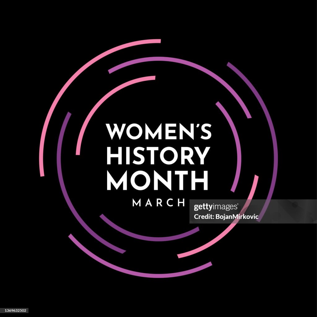 Women's History Month poster, march. Vector