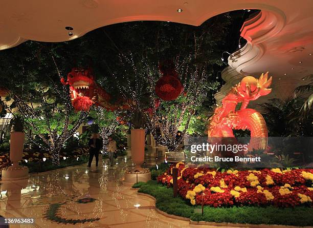 General view of the lobby of the Wynn Hotel and Casino photographed on January 11, 2012 in Las Vegas, Nevada.