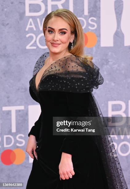 Adele attends The BRIT Awards 2022 at The O2 Arena on February 08, 2022 in London, England.
