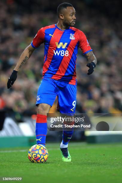 Jordan Ayew of Crystal Palace during the Premier League match between Norwich City and Crystal Palace at Carrow Road on February 09, 2022 in Norwich,...