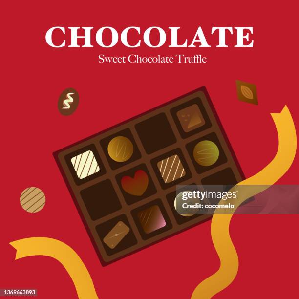 ilustrações de stock, clip art, desenhos animados e ícones de box with chocolates. - cacau em pó