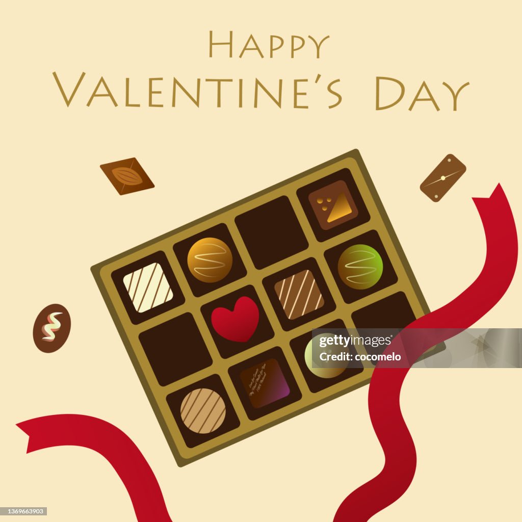 Valentine's Day, Box with Chocolates.