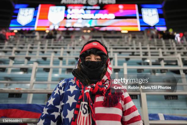 Fan before a game between Honduras and USMNT at Allianz Field on February 2, 2022 in St. Paul, Minnesota.