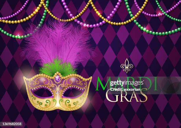 illustrations, cliparts, dessins animés et icônes de mardi gras parade - collier diamants