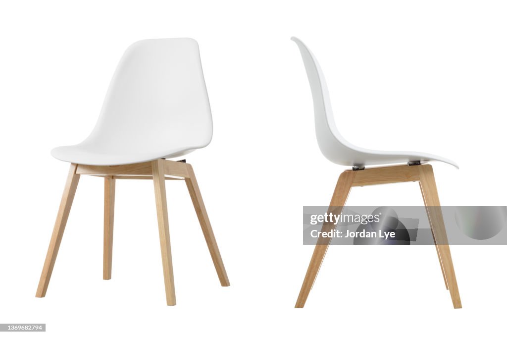 White chair taken in studio with white background