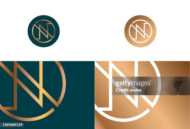 ilustrações, clipart, desenhos animados e ícones de n logotipo e design da marca - letter n