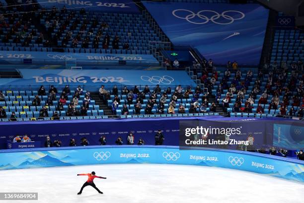 Nathan Chen of Team United States skates during the Men Single Skating Free Skating on day six of the Beijing 2022 Winter Olympic Games at Capital...