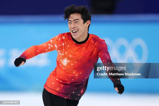 Nathan Chen of Team United States skates during the Men Single Skating Free Skating on day six of the Beijing 2022 Winter Olympic Games at Capital...