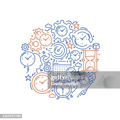 Time Management Related Objects and Elements. Hand Drawn Vector Doodle Illustration Collection. Hand Drawn Pattern Design Time Management Related Objects and Elements. Hand Drawn Vector Doodle Illustration Collection. Hand Drawn Pattern Design
