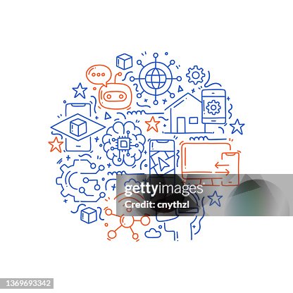 Internet of Things Related Objects and Elements. Hand Drawn Vector Doodle Illustration Collection. Hand Drawn Pattern Design Internet of Things Related Objects and Elements. Hand Drawn Vector Doodle Illustration Collection. Hand Drawn Pattern Design