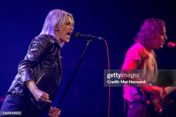 Emily Armstrong of Dead Sara performs onstage at Paramount Theatre on February 09, 2022 in Seattle, Washington.